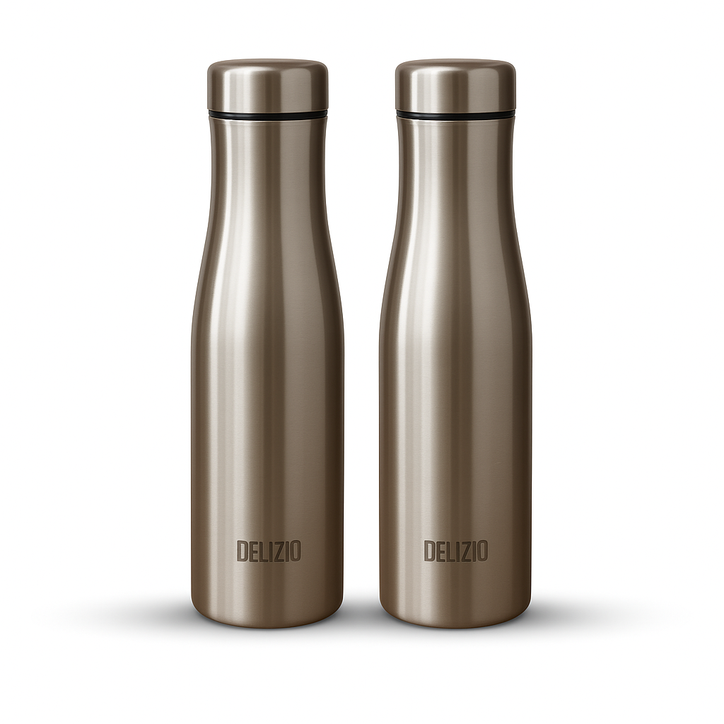 KEMP DELIZIO FLORA Edition Stainless Steel Fridge Water Bottle 1000 ML | 1 L | Single Walled | Office | Gym | Travelling | Leak Proof LID | ECO Friendly | BPA Free | for Adult, Kids