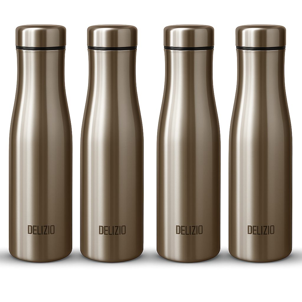 KEMP DELIZIO FLORA Edition Stainless Steel Fridge Water Bottle 1000 ML | 1 L | Single Walled | Office | Gym | Travelling | Leak Proof LID | ECO Friendly | BPA Free | for Adult, Kids