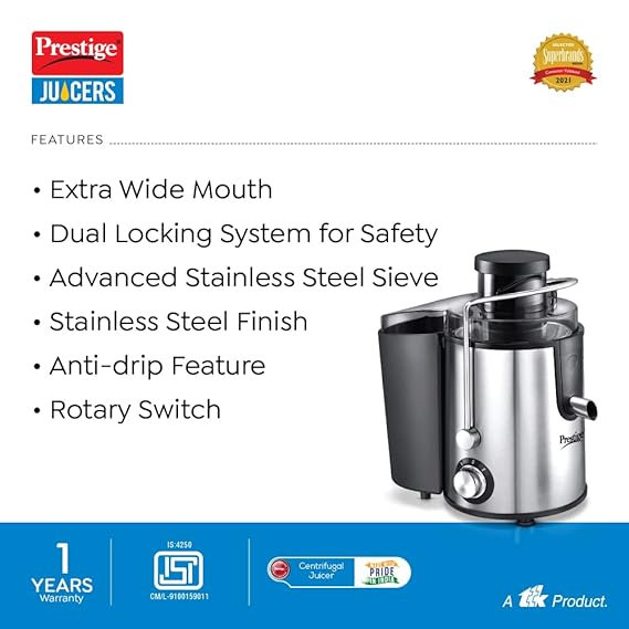 Prestige Centrifugal Juicer - PCJ 7.0 - 500W