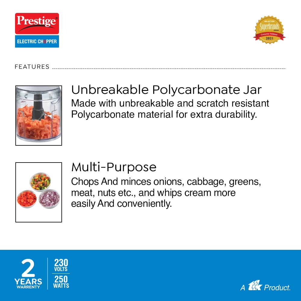 Prestige Electric Chopper PEC 4.0 250W