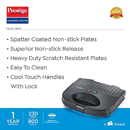 Prestige Sandwich Toaster PGFSP - Spatter Coated