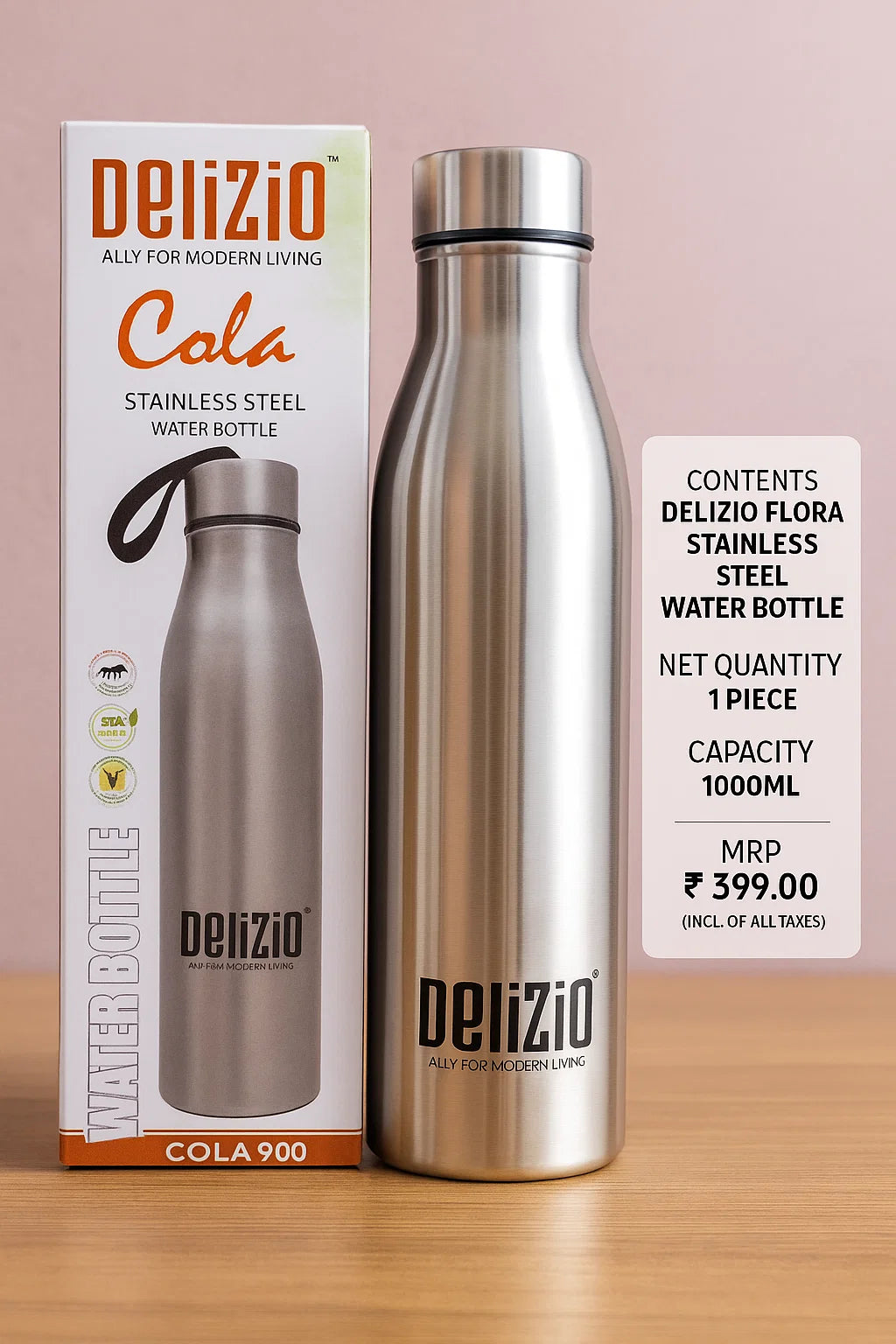 Delizio Cola Stainless Steel Water Bottle
