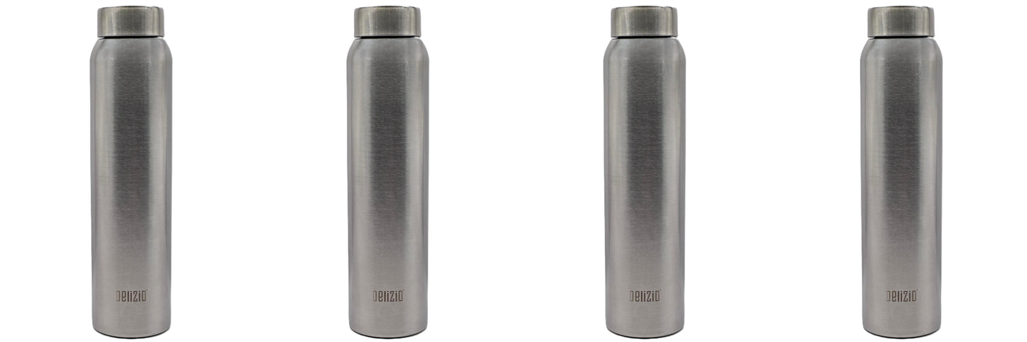KEMP DELIZIO SOLO Edition Stainless Steel Fridge Water Bottle 1000 ML | 1 L | Single Walled | Office | Gym | Travelling | Leak Proof LID | ECO Friendly | BPA Free | for Adult, Kids