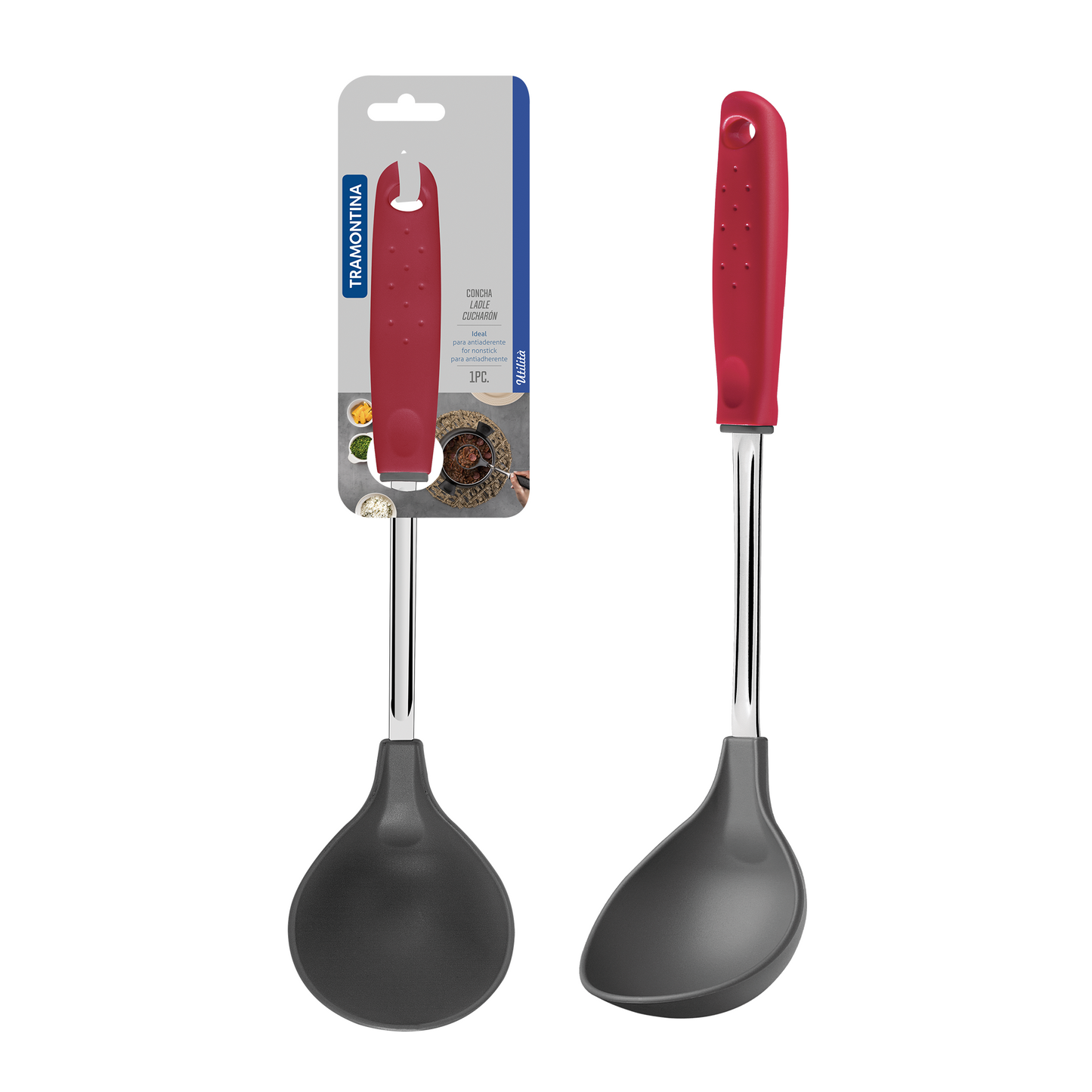 Tramontina Utilitá Nylon Ladle with Red Polypropylene Handle