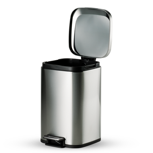 Tramontina Trash Bin 12 Litre Stainless Steel Pedal Square