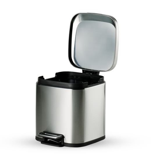 Tramontina Trash Bin 8 Litre Stainless Steel Pedal Square