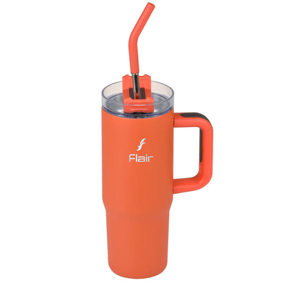 Flair Vogue 750ml Insulated Tumbler with Lid & Straw – Versatile Travel Mug for Iced Beverages & Coffee