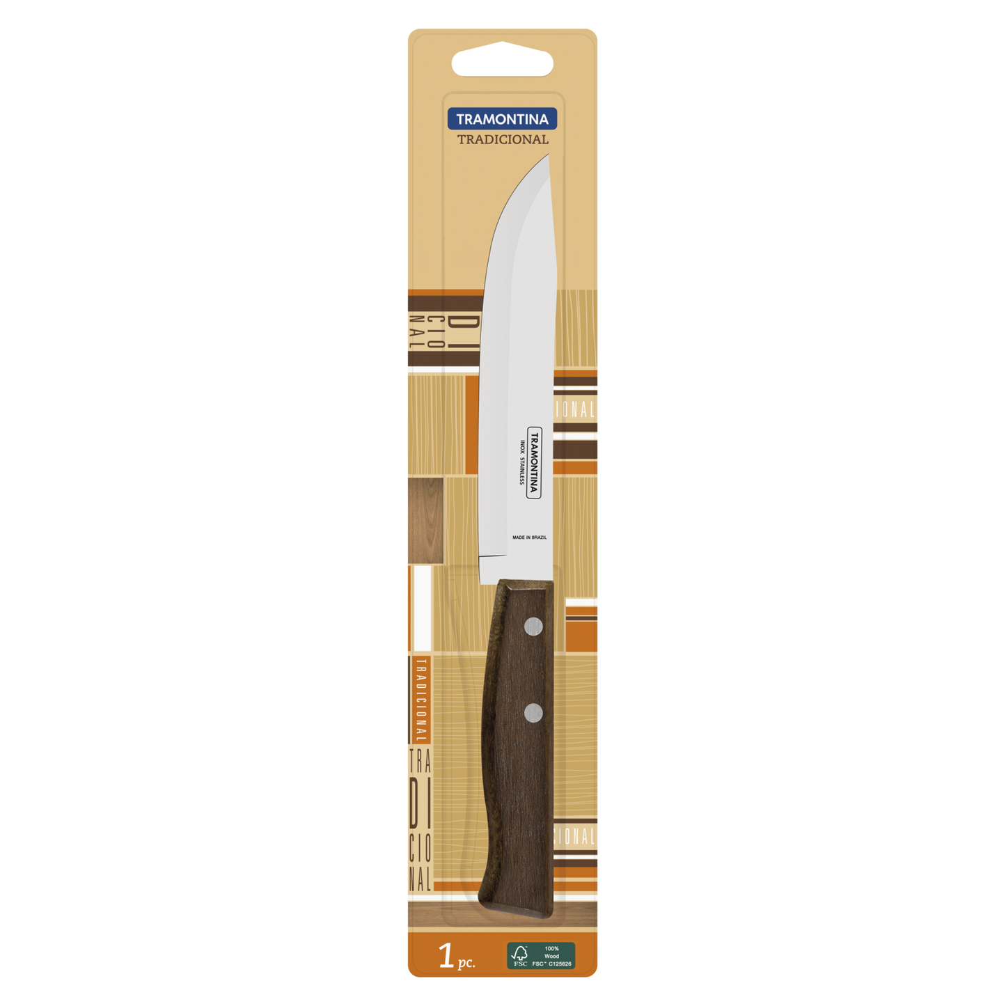 Tramontina Tradicional Kitchen Knife 15 cm/ 6in - Wood
