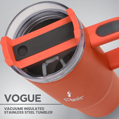 Flair Vogue 750ml Insulated Tumbler with Lid & Straw – Versatile Travel Mug for Iced Beverages & Coffee