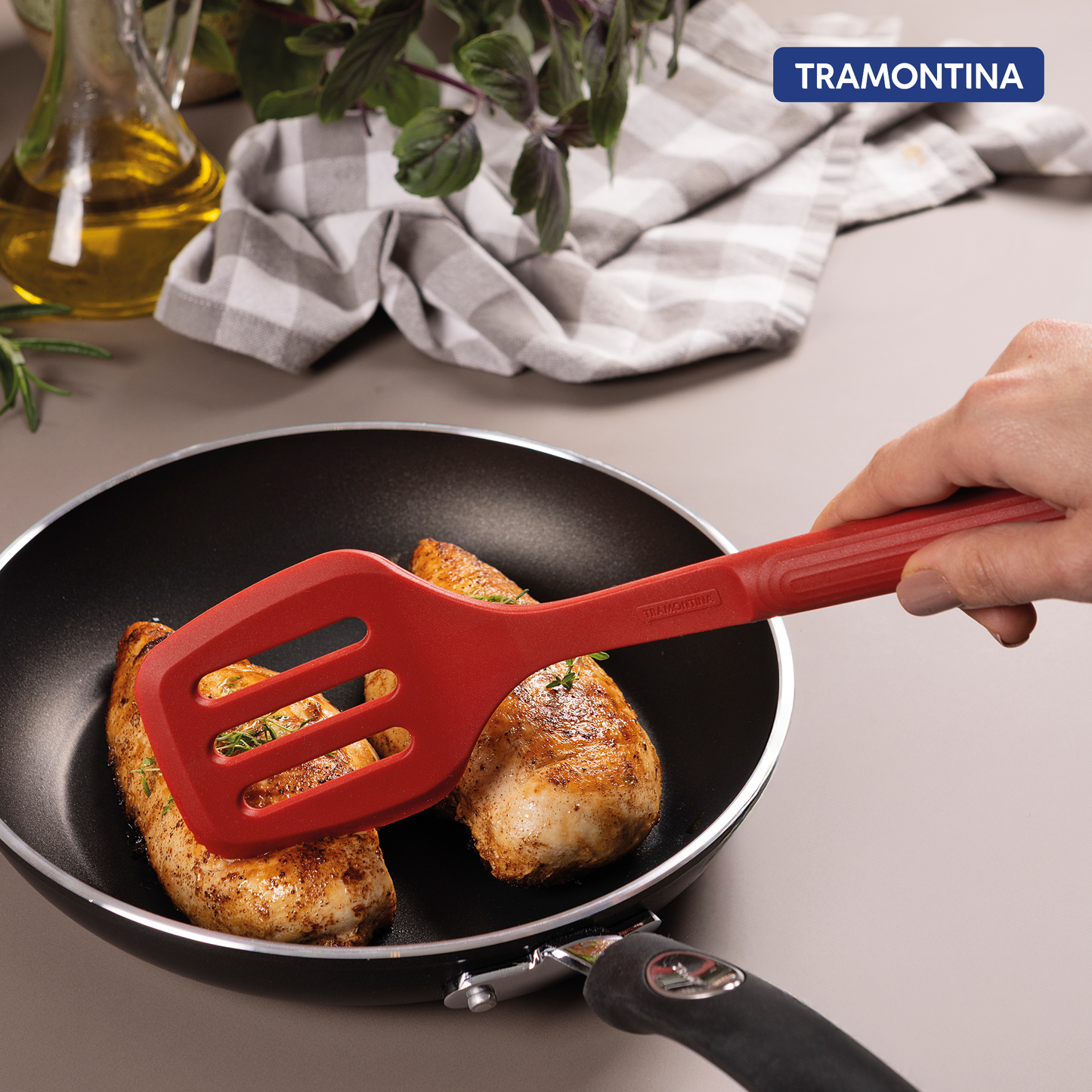 Tramontina Softta Silicone Slotted Turner - Red