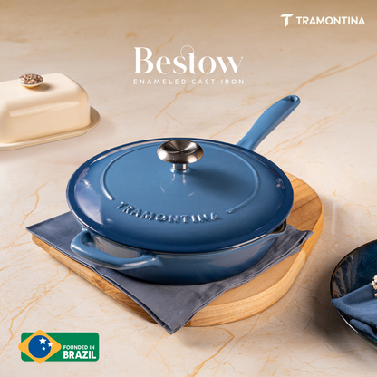 Tramontina Bestow Enameled Cast Iron Covered Skillet