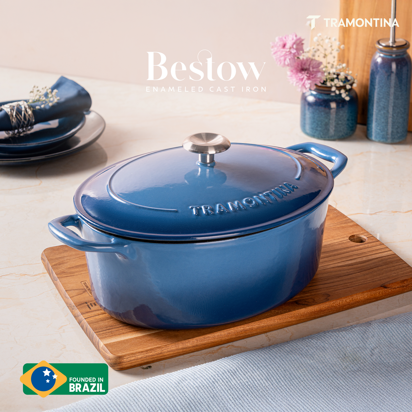 Tramontina Bestow Enameled Cast Iron Oval Dutch Oven