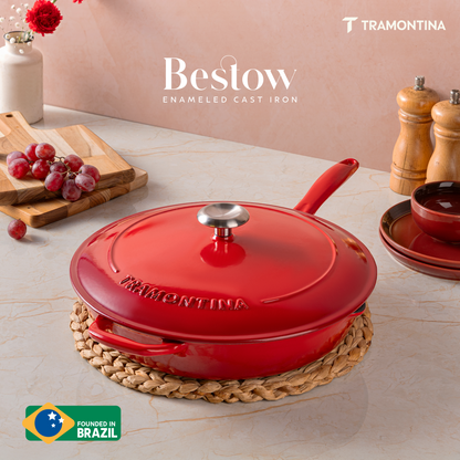 Tramontina Bestow Enameled Cast Iron Covered Skillet
