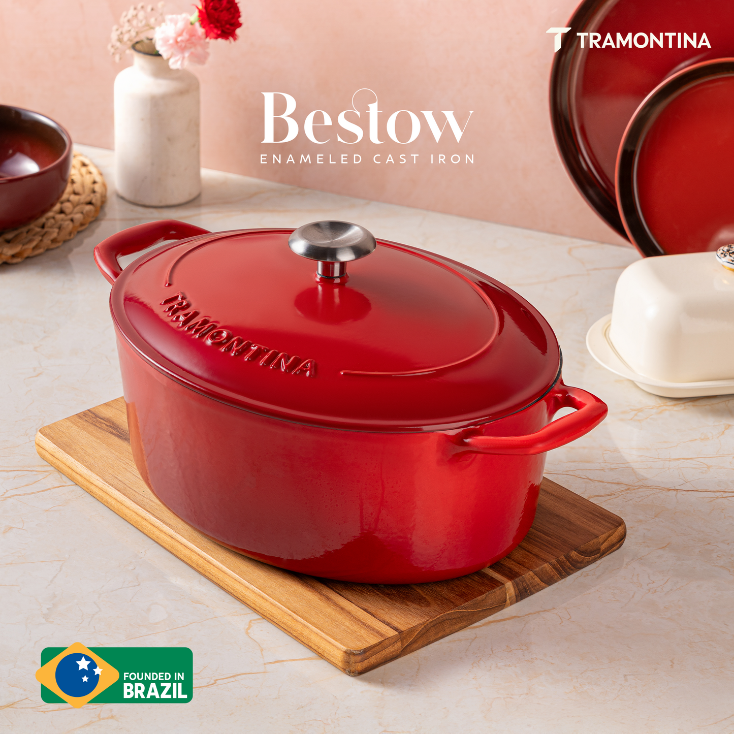 Tramontina Bestow Enameled Cast Iron Oval Dutch Oven