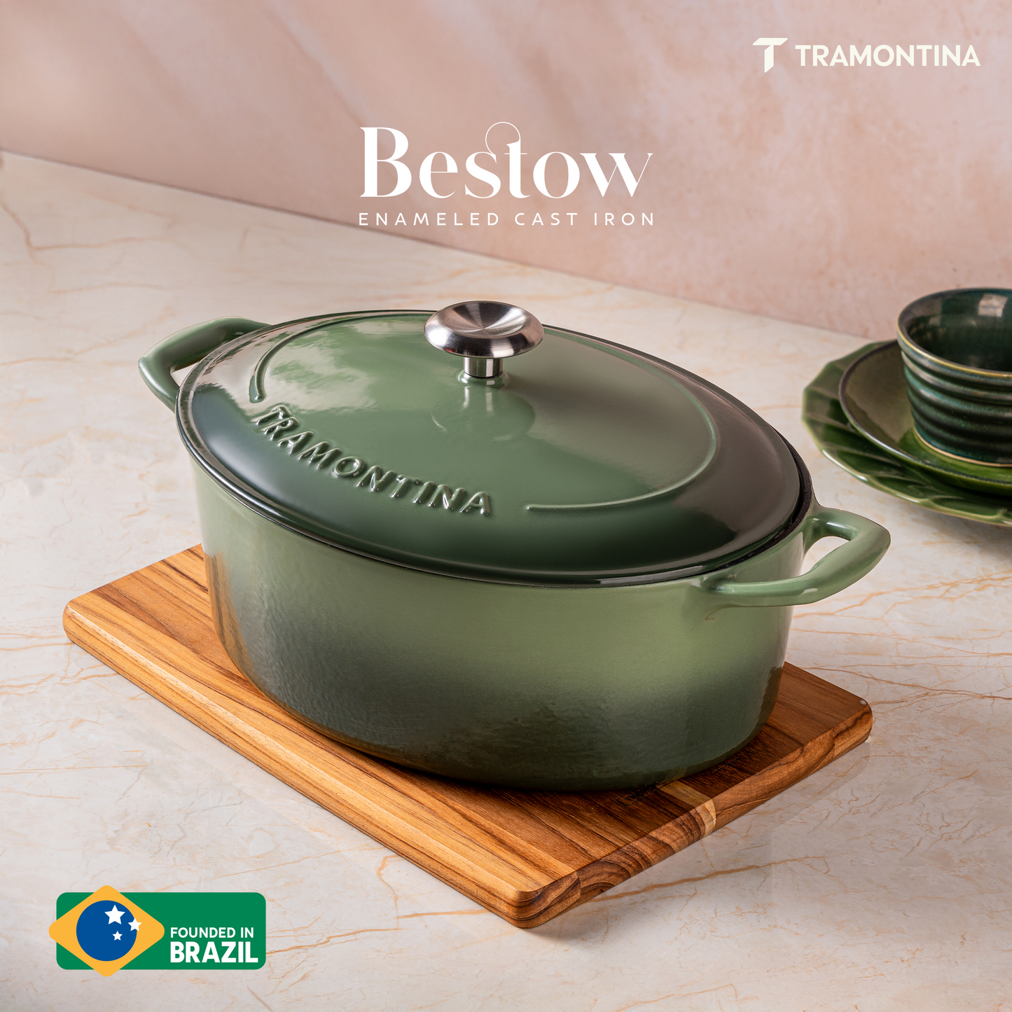 Tramontina Bestow Enameled Cast Iron Oval Dutch Oven