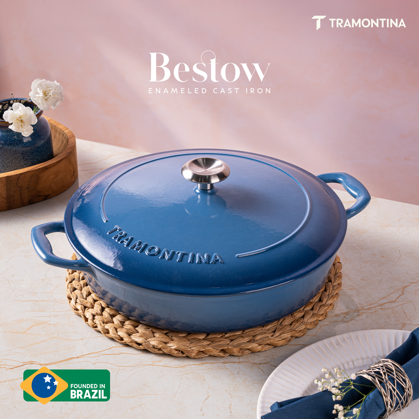 Tramontina Bestow Enameled Cast Iron Round Braiser
