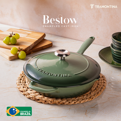 Tramontina Bestow Enameled Cast Iron Covered Skillet