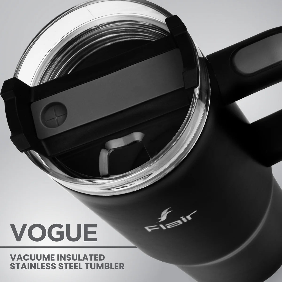 Flair Vogue 750ml Insulated Tumbler with Lid & Straw – Versatile Travel Mug for Iced Beverages & Coffee