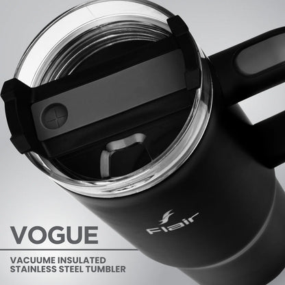 Flair Vogue 750ml Insulated Tumbler with Lid & Straw – Versatile Travel Mug for Iced Beverages & Coffee