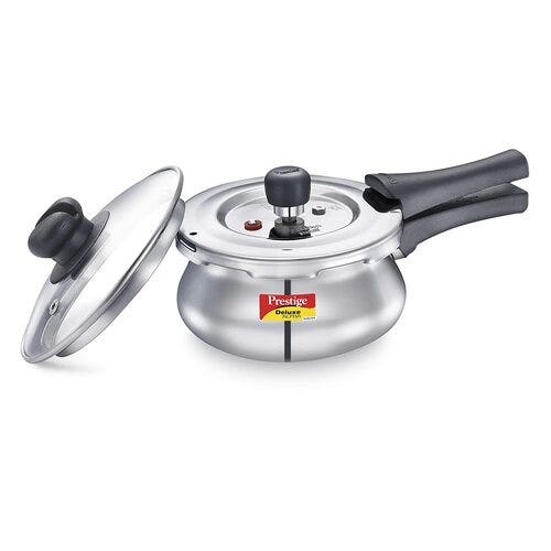 Prestige Deluxe Alpha Stainless Steel Pressure Cooker, 4 Litres, Silver