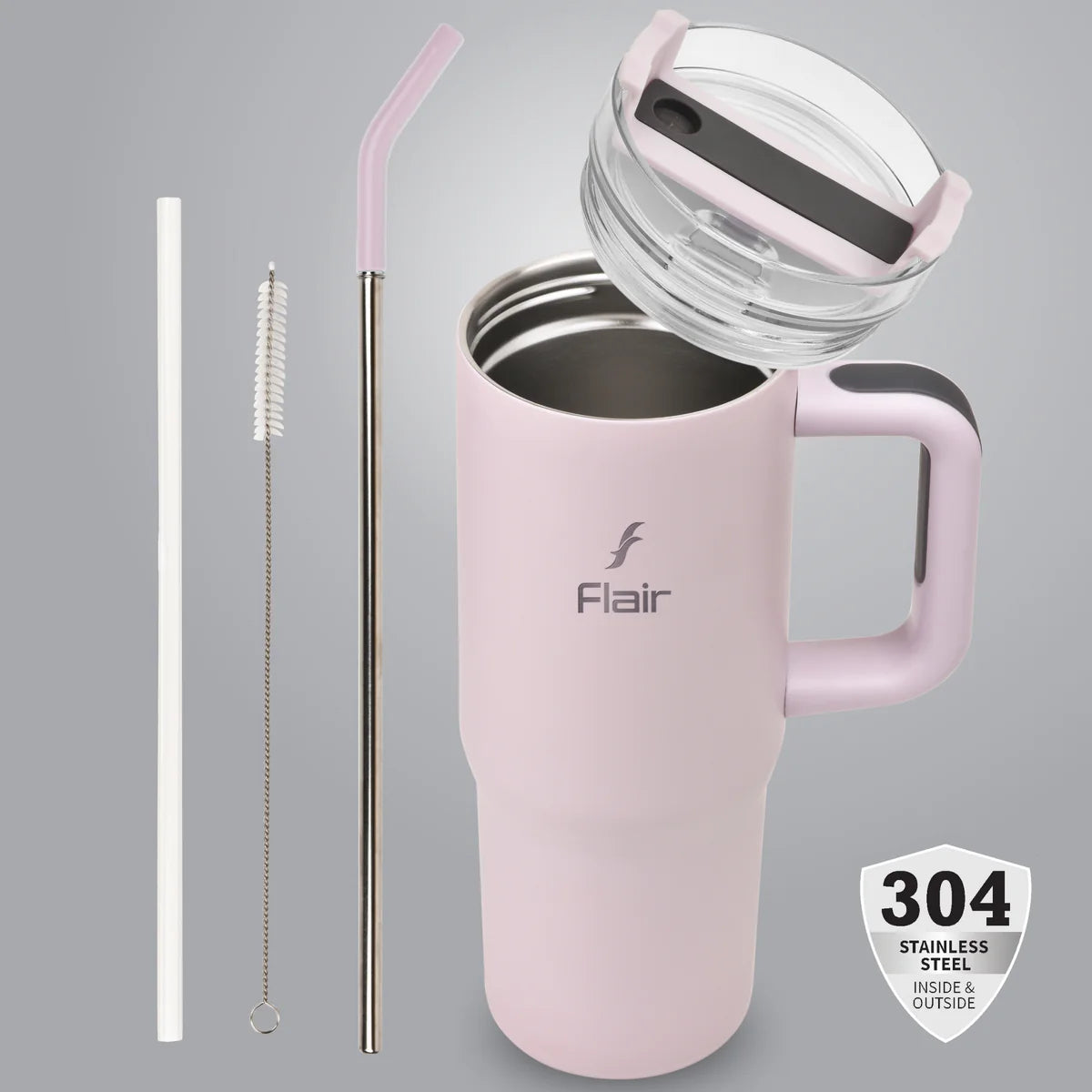 Flair Vogue 750ml Insulated Tumbler with Lid & Straw – Versatile Travel Mug for Iced Beverages & Coffee