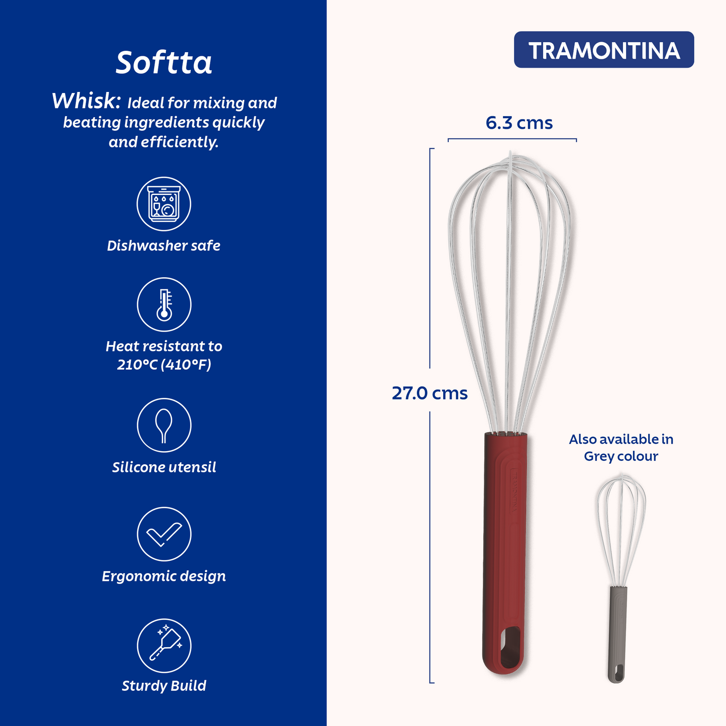 Tramontina Softta Silicone Whisk