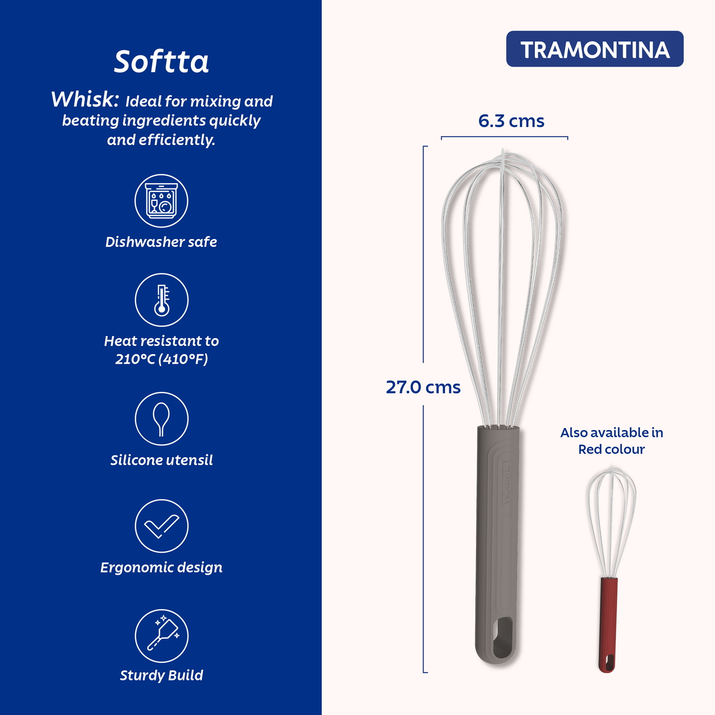 Tramontina Softta Silicone Whisk