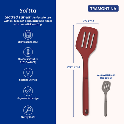 Tramontina Softta Silicone Slotted Turner - Red