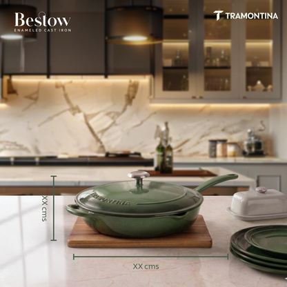 Tramontina Bestow Enameled Cast Iron Covered Skillet