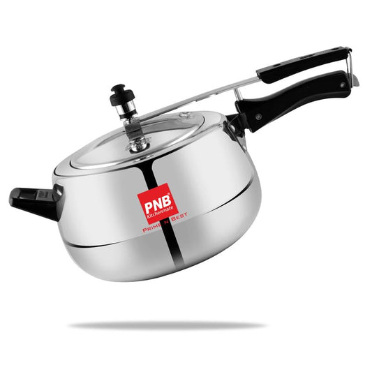 PNB Kitchenmate Pressure Cooker, Induction Base and Stove Compatibility - Aluminium Pressure Cooker with Inner Lid - Induction Cooker with ISI Certification - 3.5 Ltr (Gem)