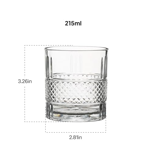 CELLO Brilliant Whiskey Rocks Glass Set of 6 – 215ml