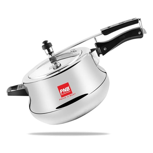 PNB Kitchenmate Pressure Cooker, 3.5 Ltr Capacity - Aluminium Pressure Cooker with Inner Lid - Cooker with ISI Certification, 4mm Thickness - (Belly)