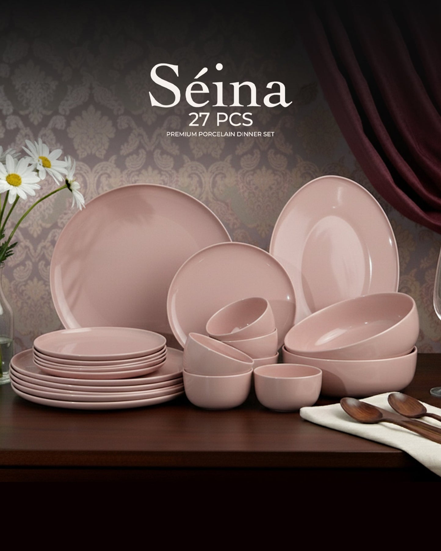 Seina 27 Pcs Fine Porcelain Dinner Set