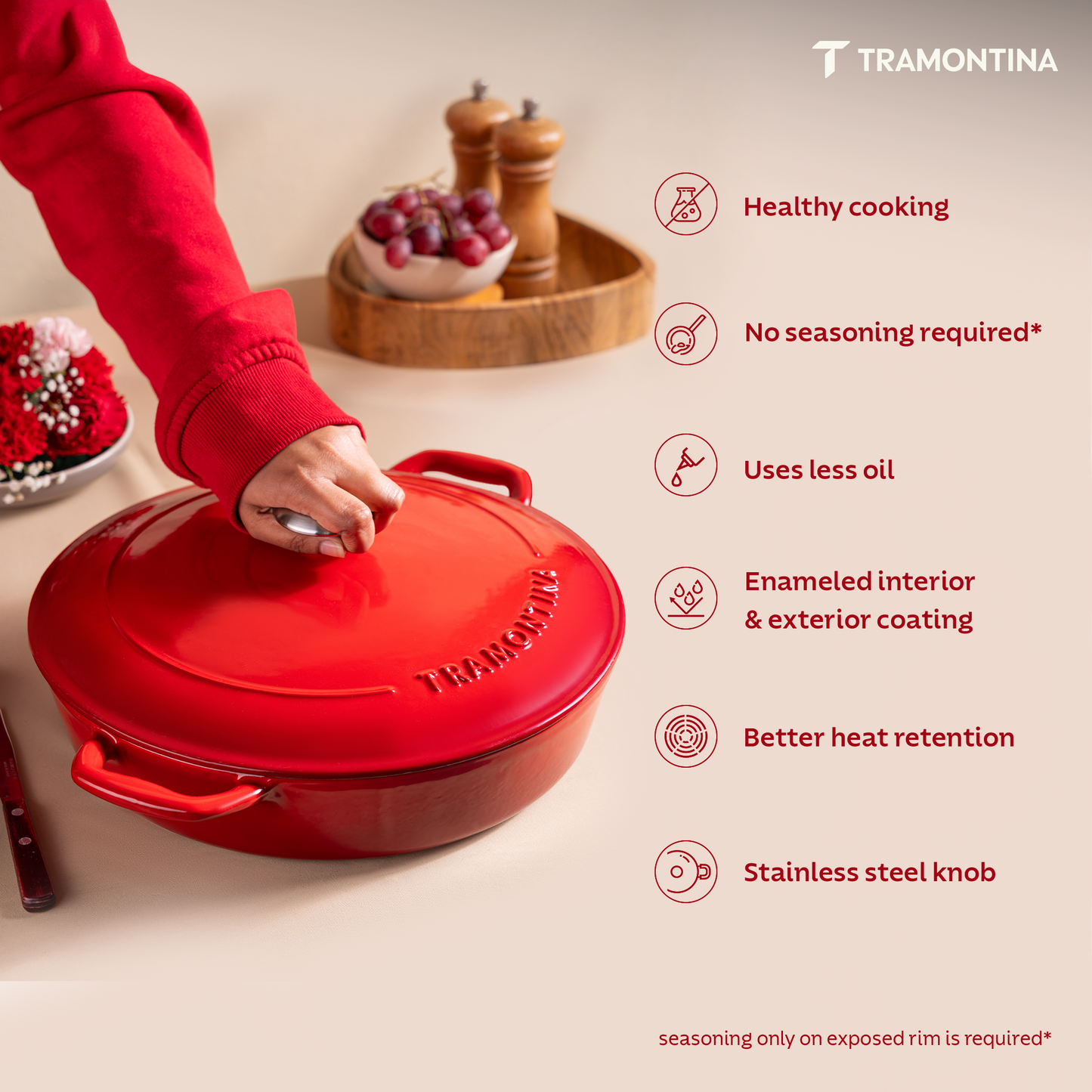 Tramontina Bestow Enameled Cast Iron Round Braiser