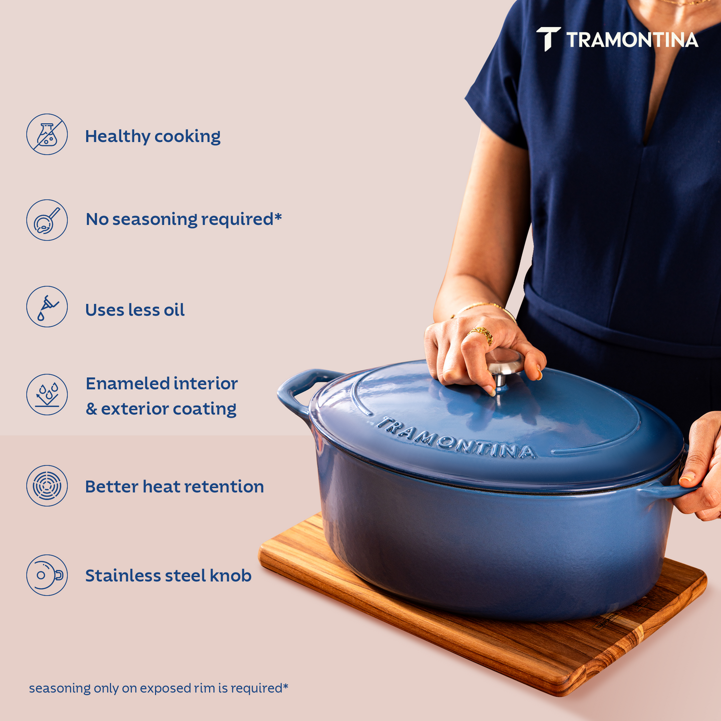 Tramontina Bestow Enameled Cast Iron Oval Dutch Oven
