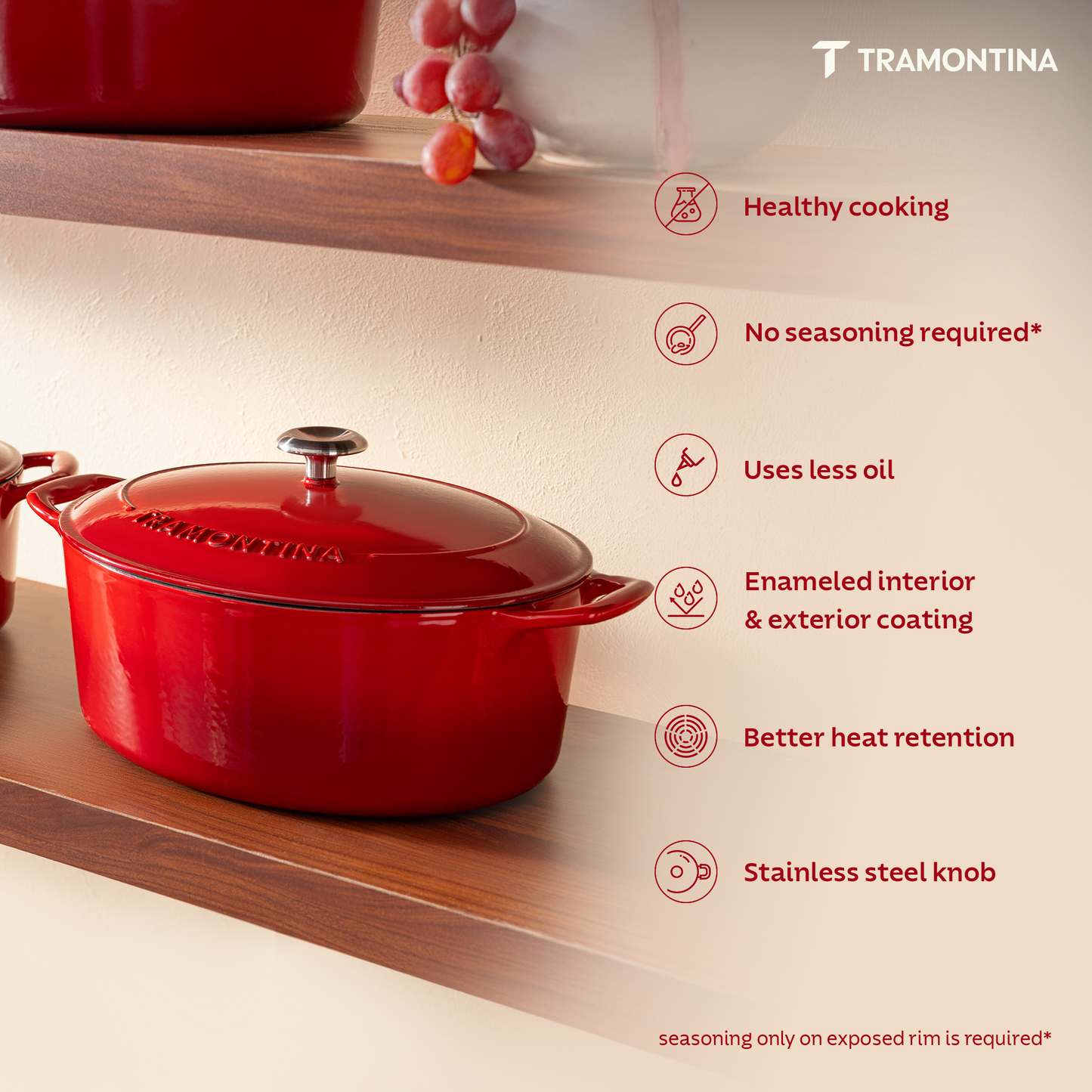 Tramontina Bestow Enameled Cast Iron Oval Dutch Oven