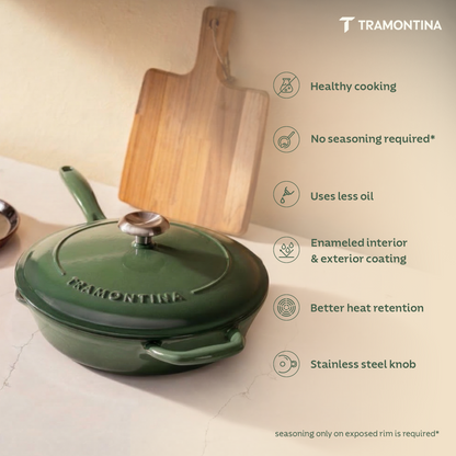 Tramontina Bestow Enameled Cast Iron Covered Skillet