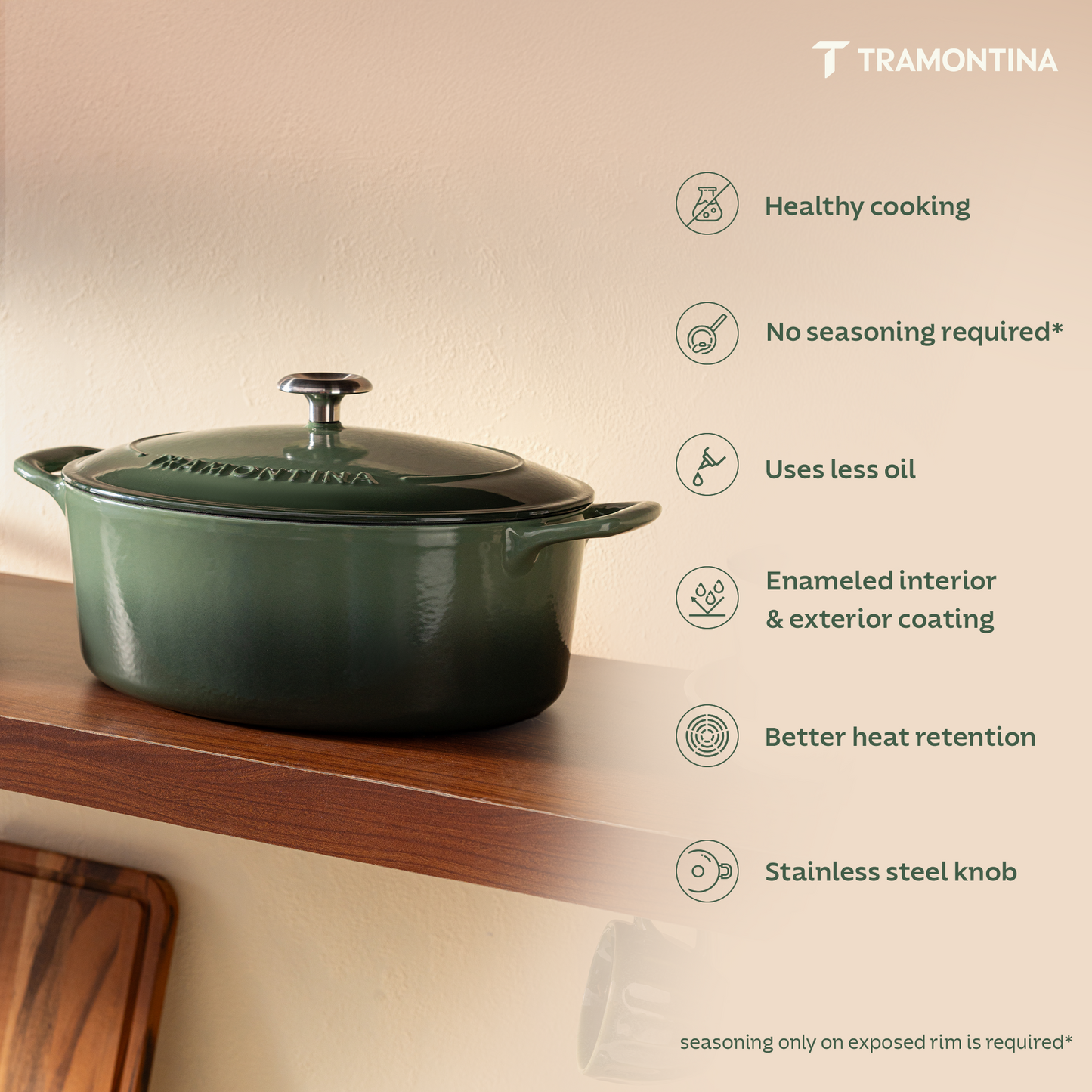 Tramontina Bestow Enameled Cast Iron Oval Dutch Oven