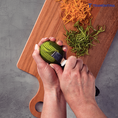 Tramontina Utilitá Stainless Steel Lemon Grater with Black Polypropylene Handle