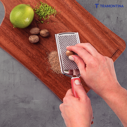 Tramontina Utilitá Stainless Steel Mini Grater with Red Polypropylene Handle