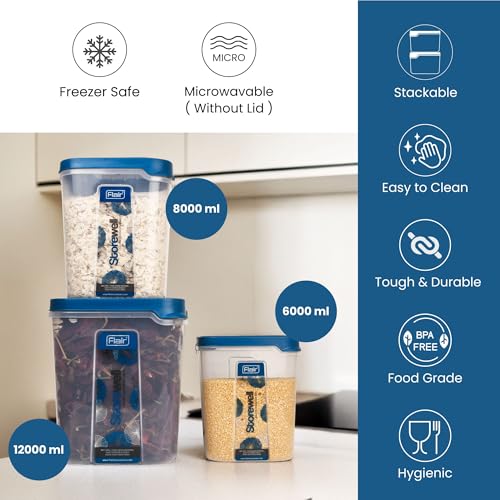 FLAIR Storewell Square Food Storage Containers – Set of 3