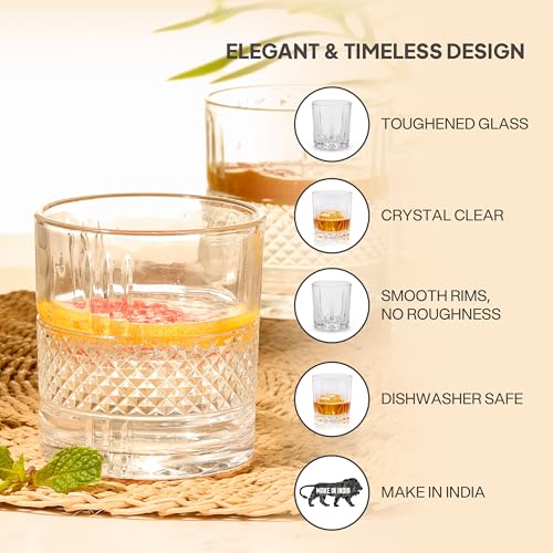 CELLO Brilliant Whiskey Rocks Glass Set of 6 – 215ml