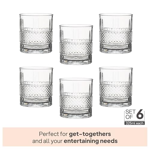 CELLO Brilliant Whiskey Rocks Glass Set of 6 – 215ml