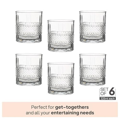 CELLO Brilliant Whiskey Rocks Glass Set of 6 – 325ml
