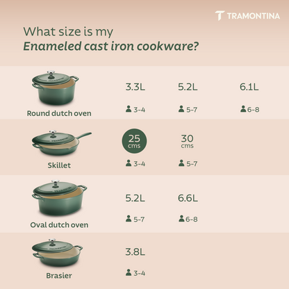Tramontina Bestow Enameled Cast Iron Covered Skillet