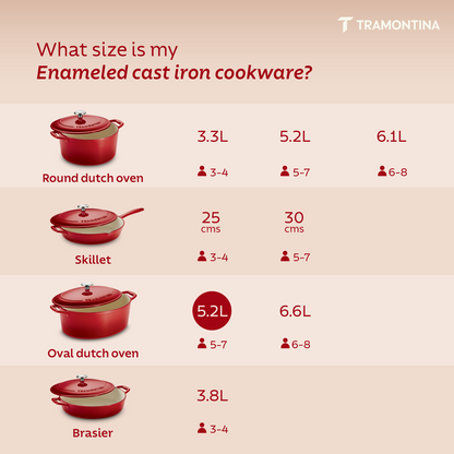Tramontina Bestow Enameled Cast Iron Oval Dutch Oven