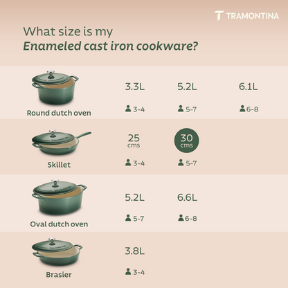 Tramontina Bestow Enameled Cast Iron Covered Skillet