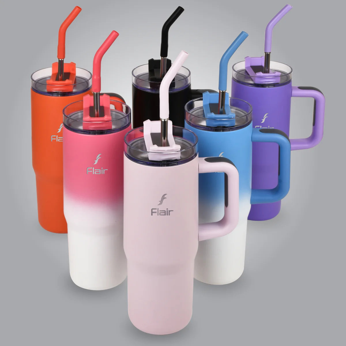 Flair Vogue 750ml Insulated Tumbler with Lid & Straw – Versatile Travel Mug for Iced Beverages & Coffee