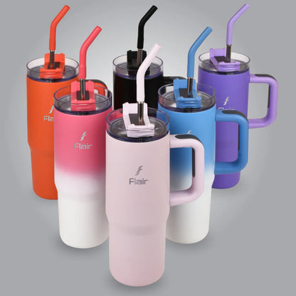 Flair Vogue 750ml Insulated Tumbler with Lid & Straw – Versatile Travel Mug for Iced Beverages & Coffee