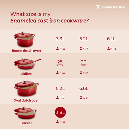 Tramontina Bestow Enameled Cast Iron Round Braiser